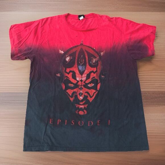 Vtg Star Wars Darth Maul AOP The Sith Episode 1 Single Stitch USA made tshirt XL - Picture 1 of 5